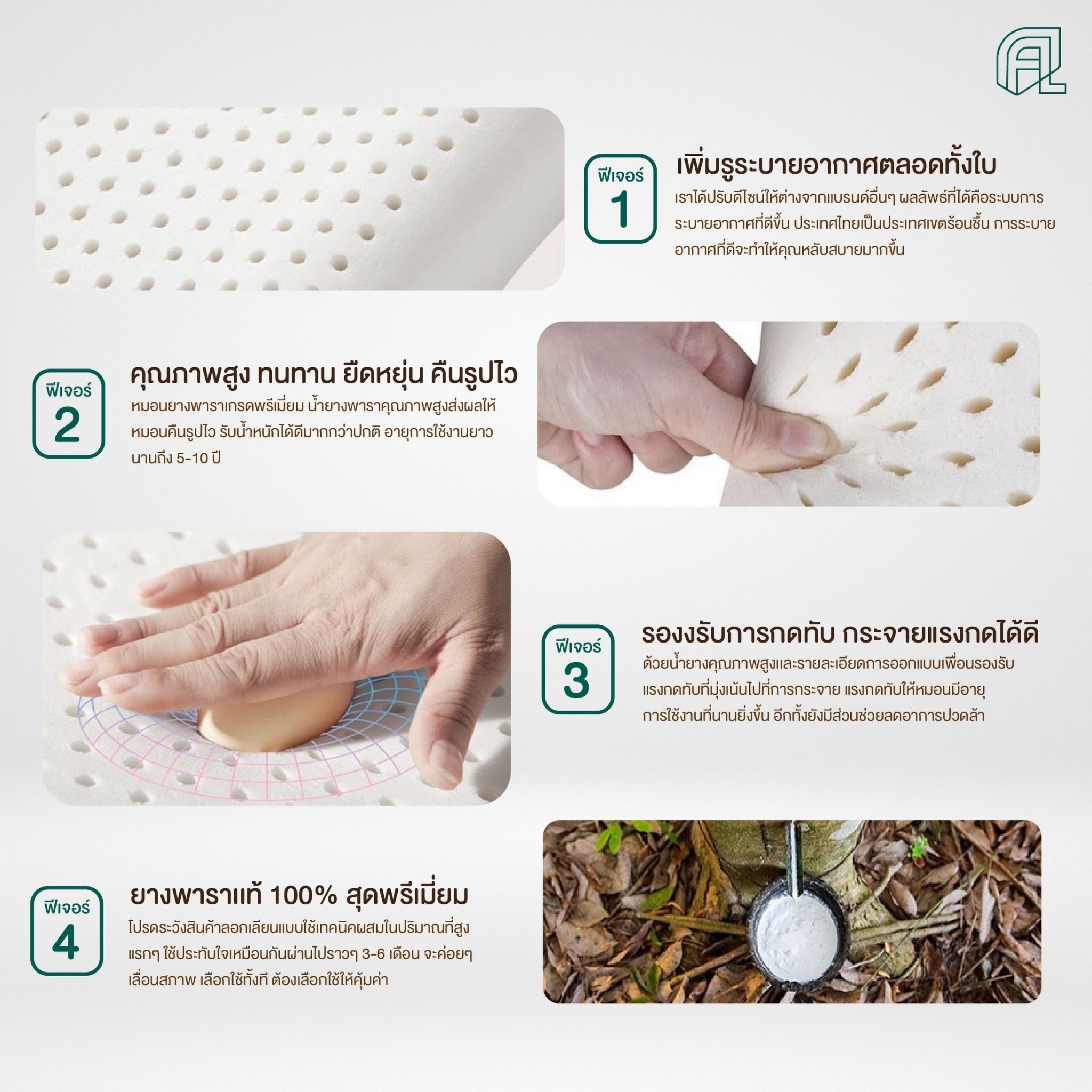 หมอนยางพารา Contour Massage